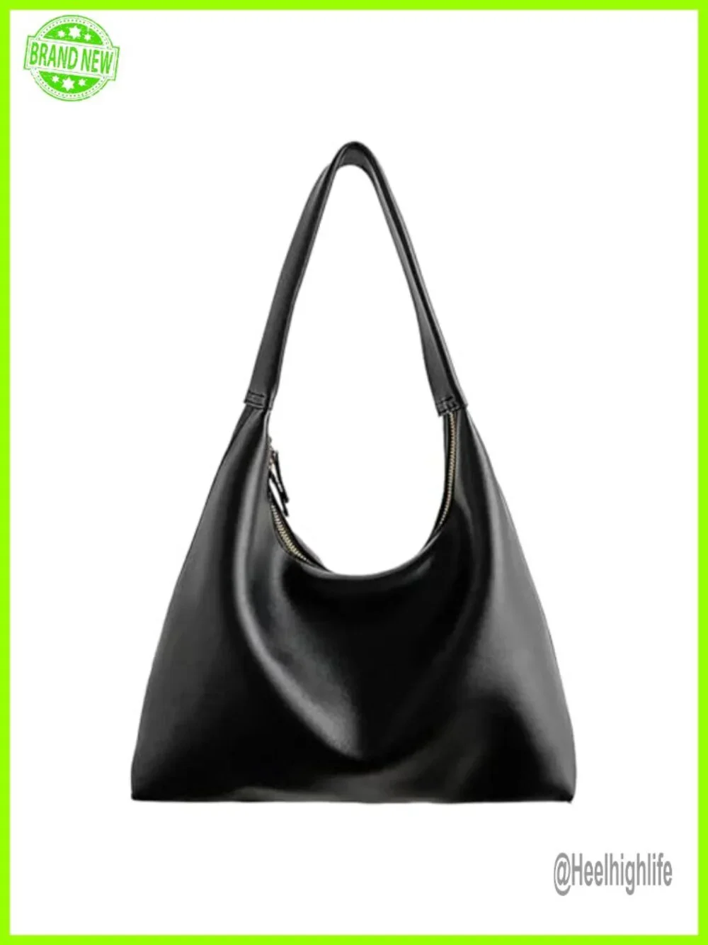 Vegan Leather Hobo Bag Slouchy Tote Shoulder Purse for Women Handbag Crescent